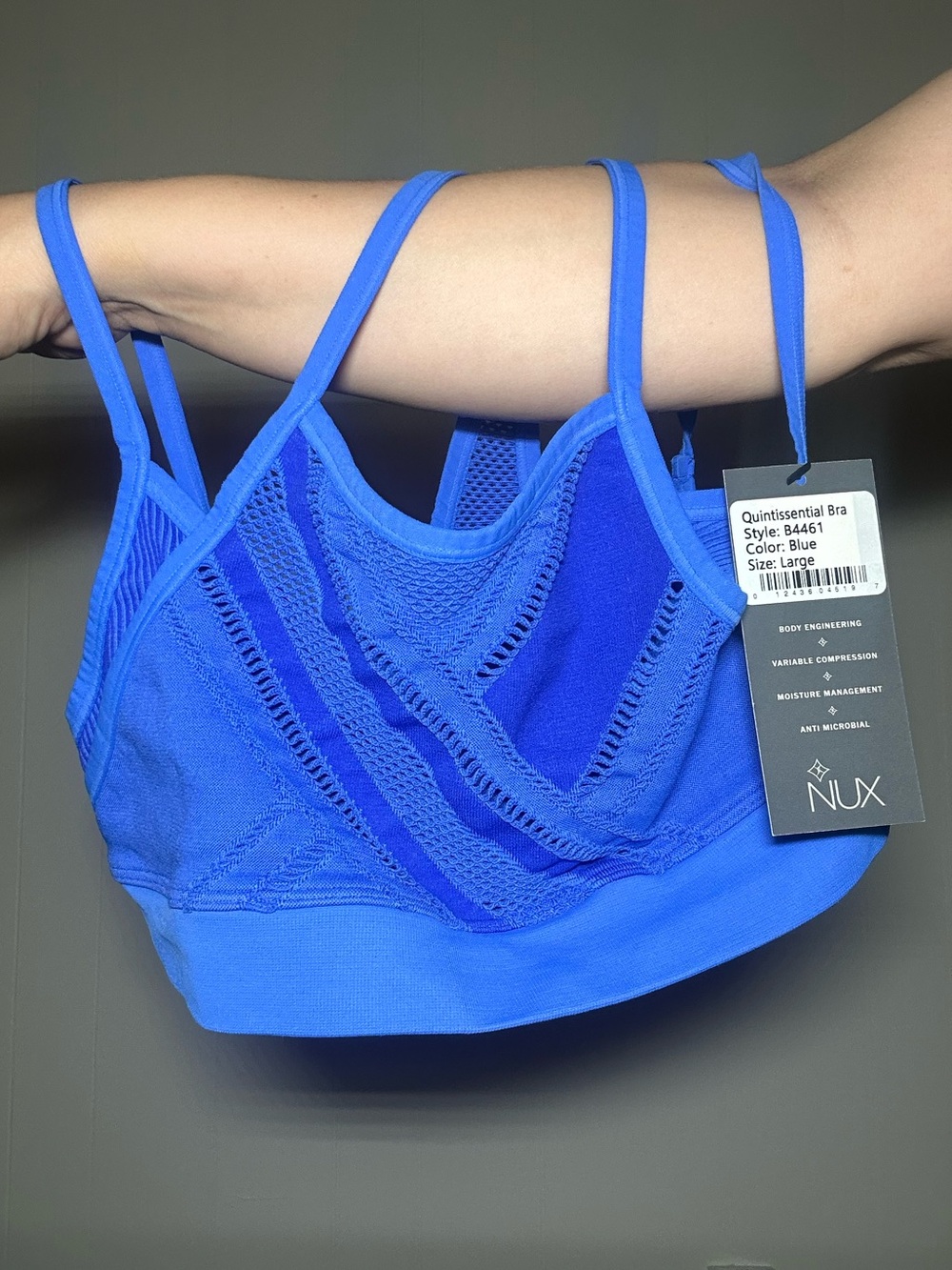 NUX Quintessential Blue Seamless Sports Bra